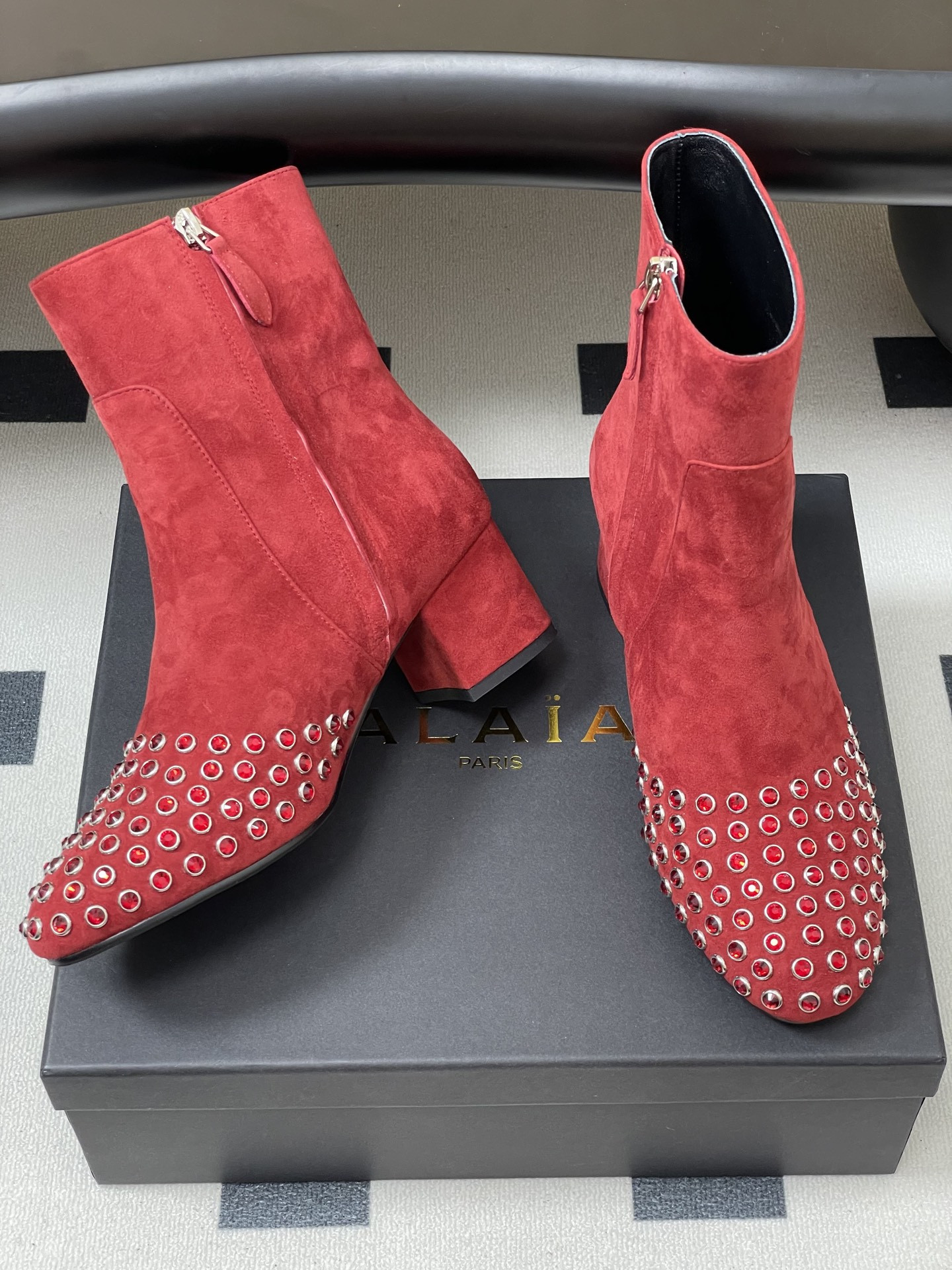 UA Alaia Crystal Diamond Boots 5.5cm Heel(Customized Size 7-10 days production time)