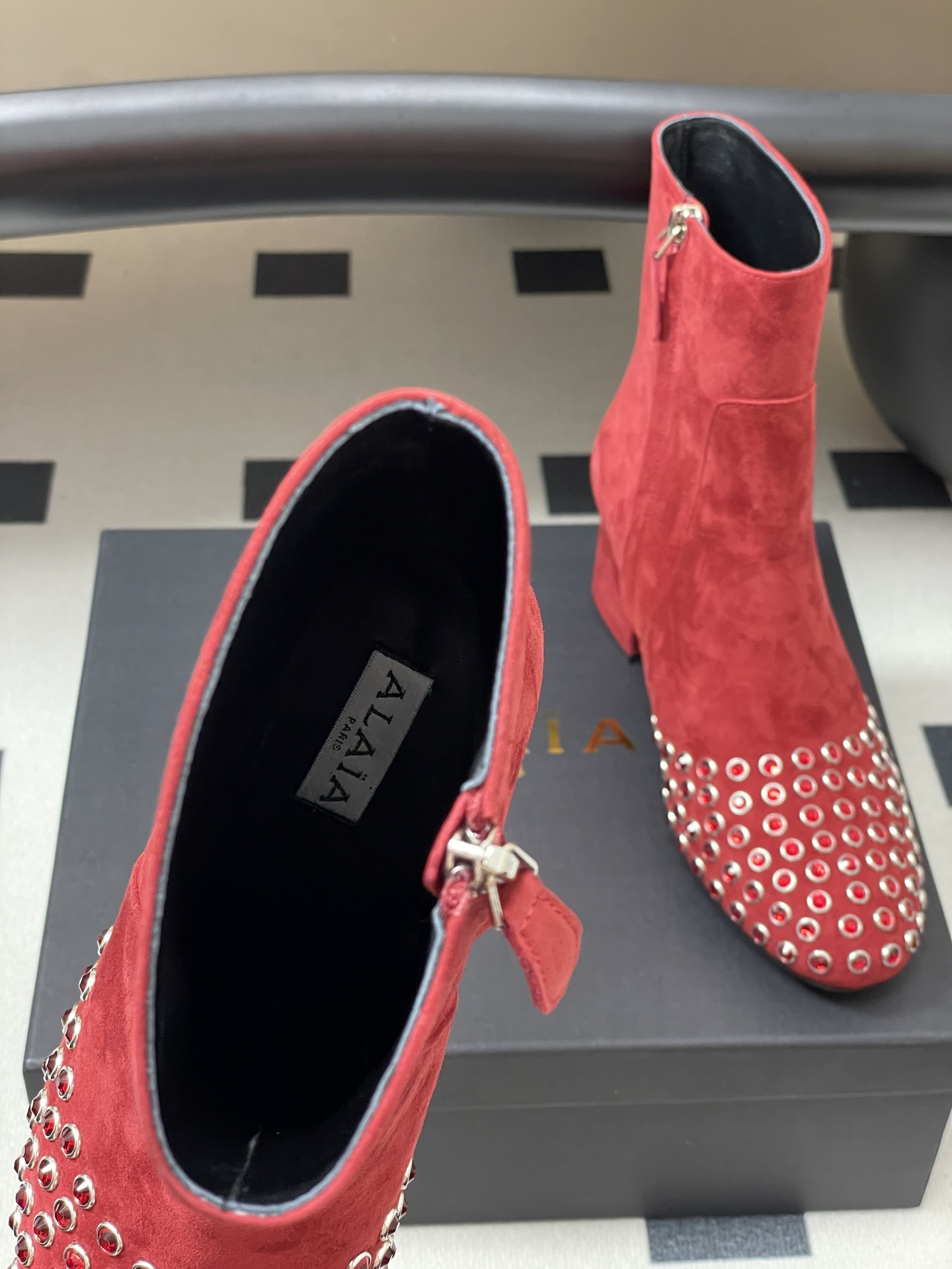 UA Alaia Crystal Diamond Boots 5.5cm Heel(Customized Size 7-10 days production time)