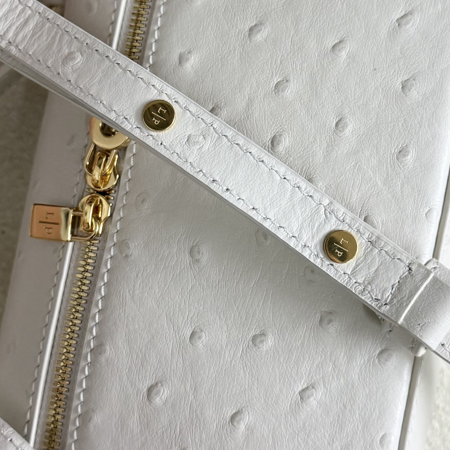 Loro Piana Extra Pocket L19 Ostrich-grained Leather 11 x 19 x 6.5 cm