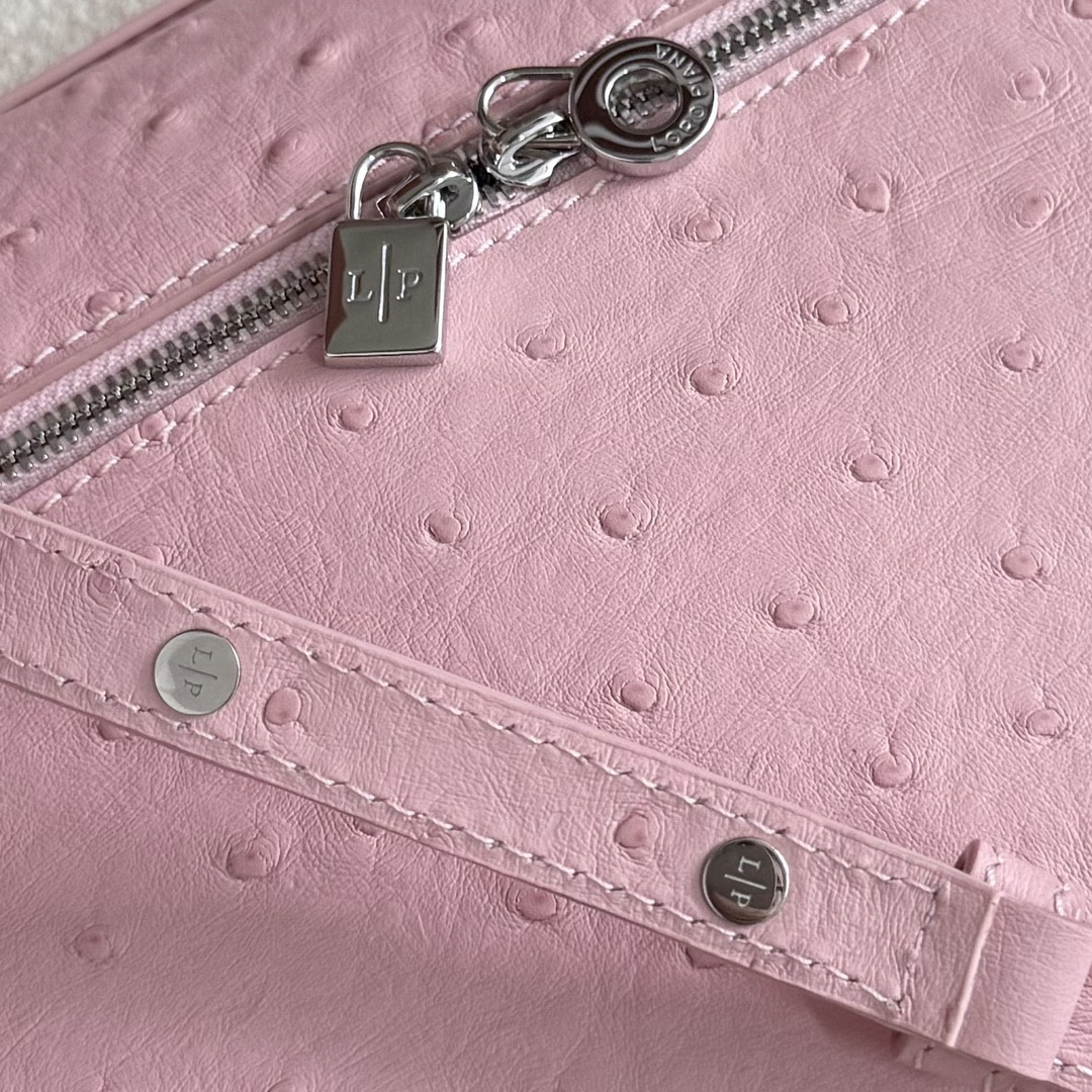 Loro Piana Extra Pocket L27 Ostrich-grained Leather 16x27x10cm