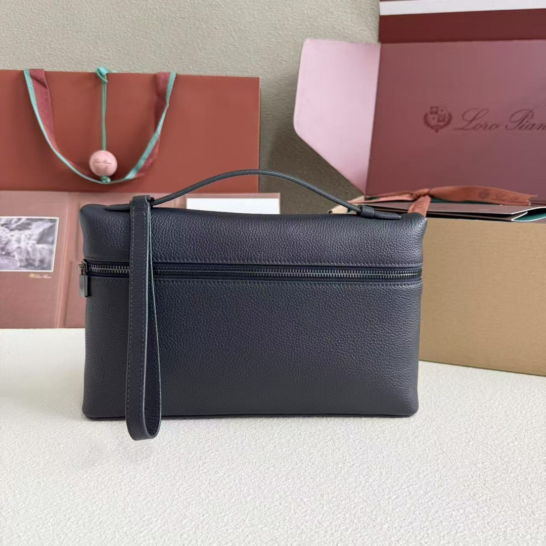 Loro Piana Extra pouch L29 Deep Royal Blue 29x18x5cm