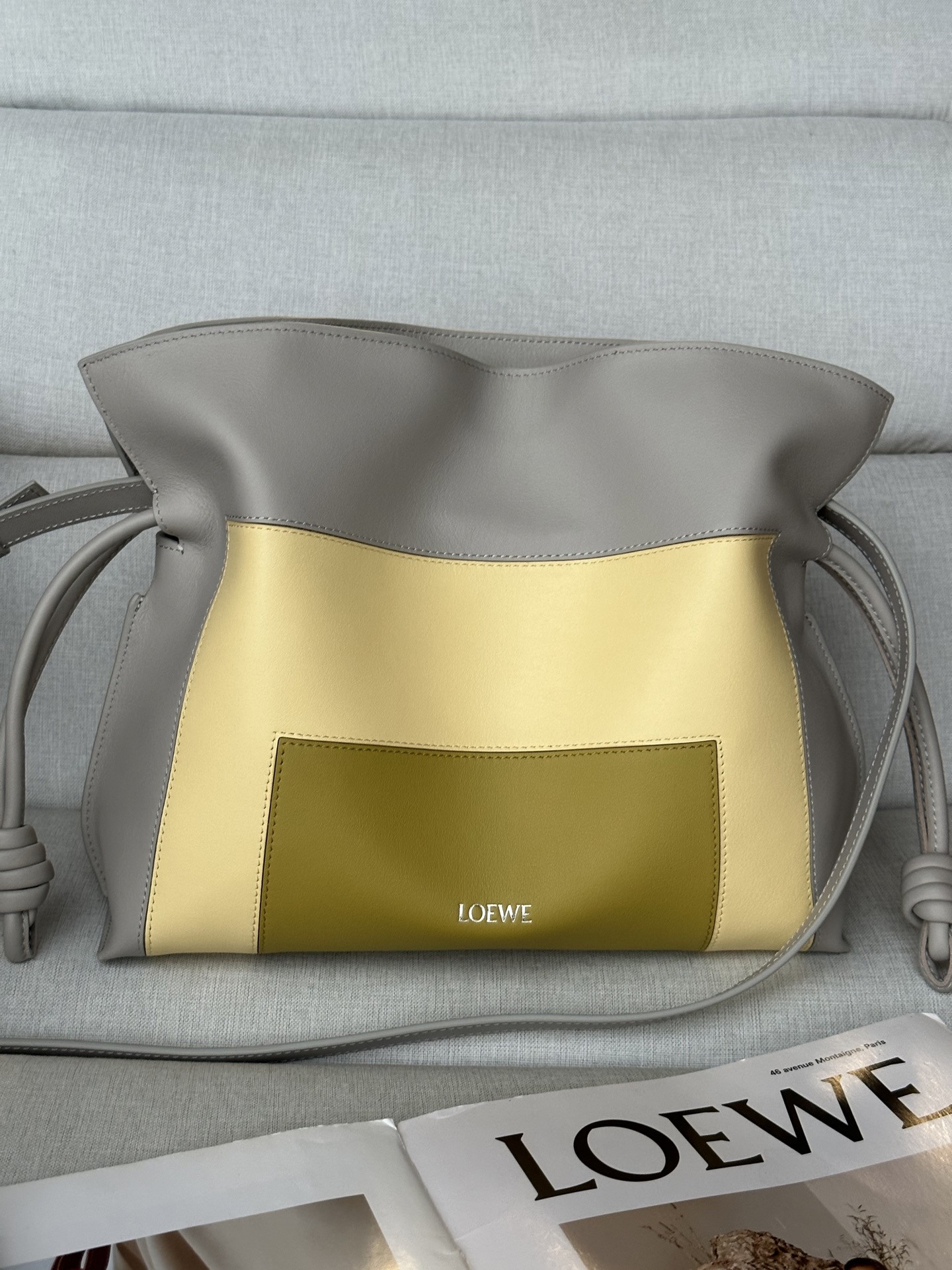Loewe x Albers Medium Flamenco Clutch in Nappa Calfskin 24.5x30x10.5cm