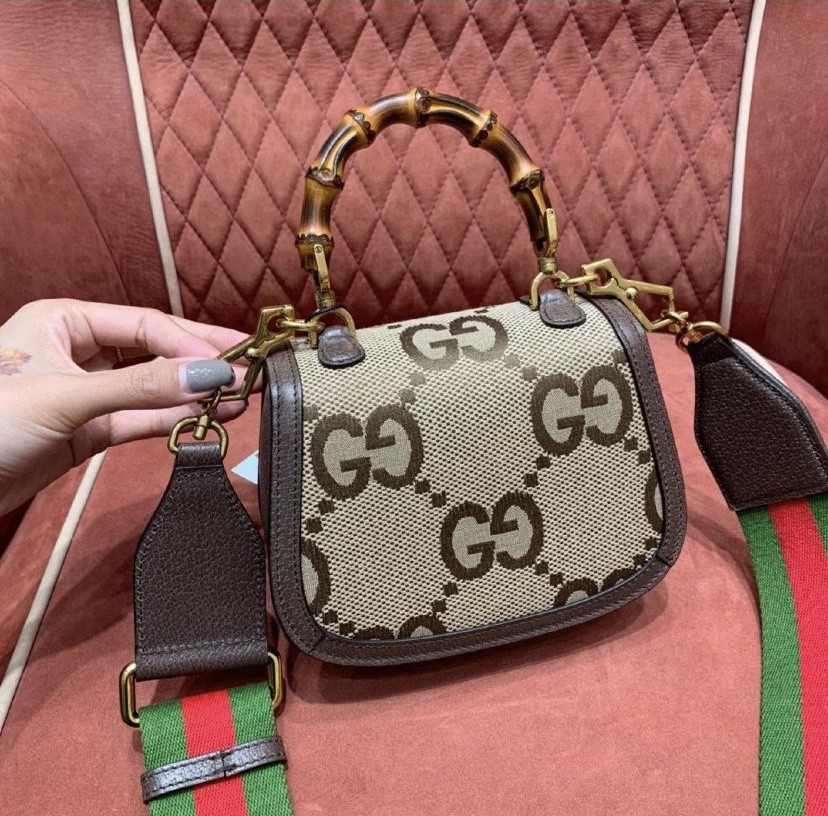 Gucci Mini Bamboo Handbag with Super Double G