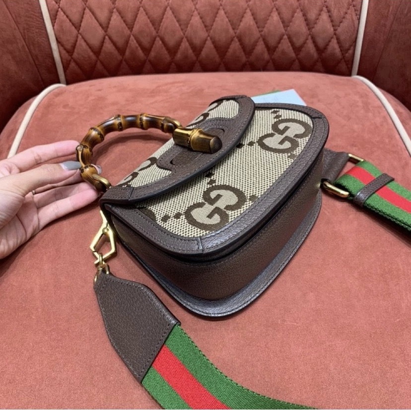 Gucci Mini Bamboo Handbag with Super Double G